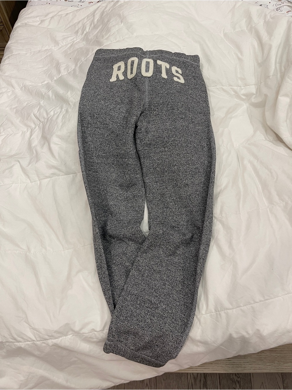 Roots Kids Heather Gray Joggers with White Logo